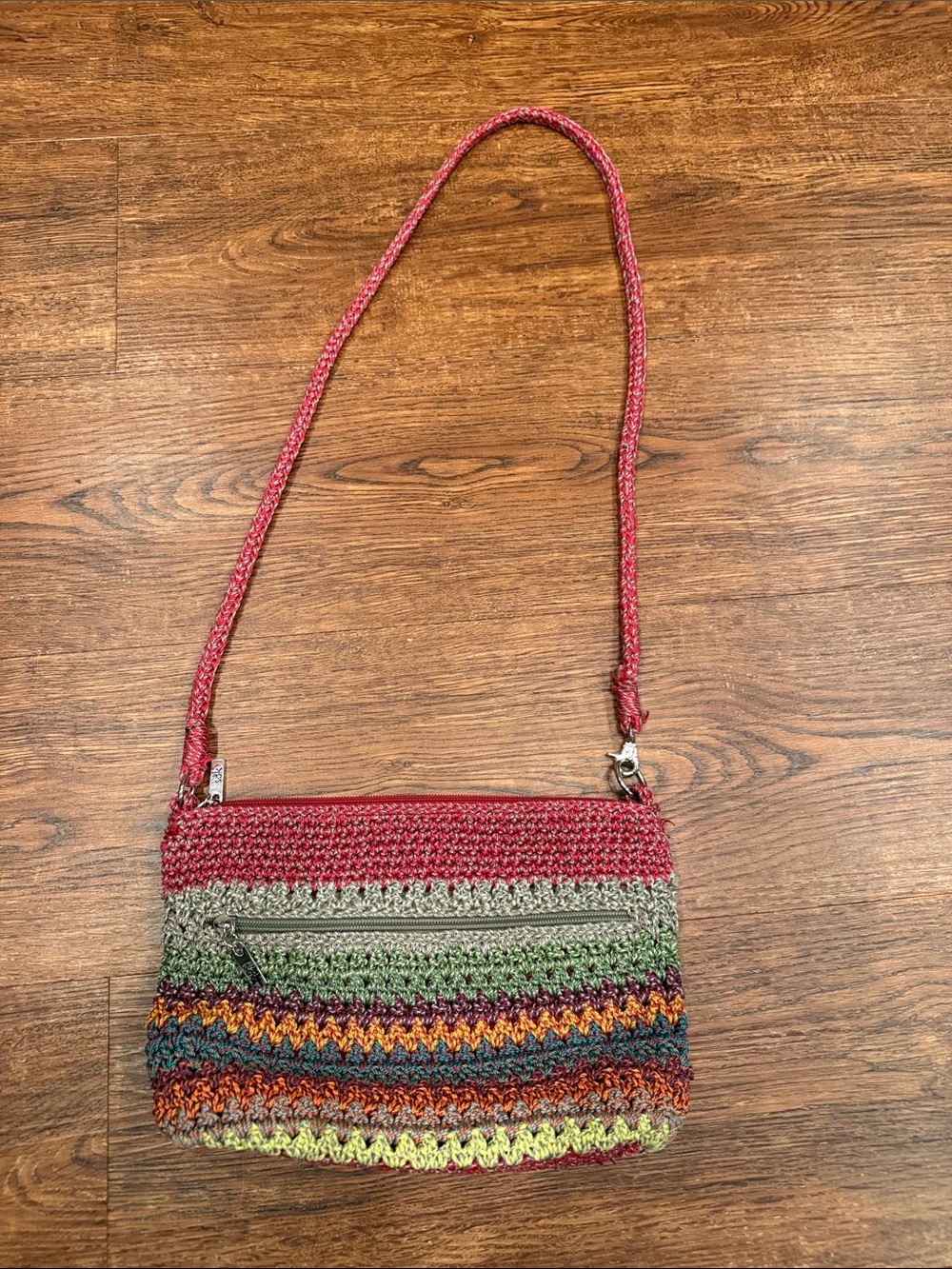The Sak Colorful Crochet Crossbody Bag - Red & Multicolor